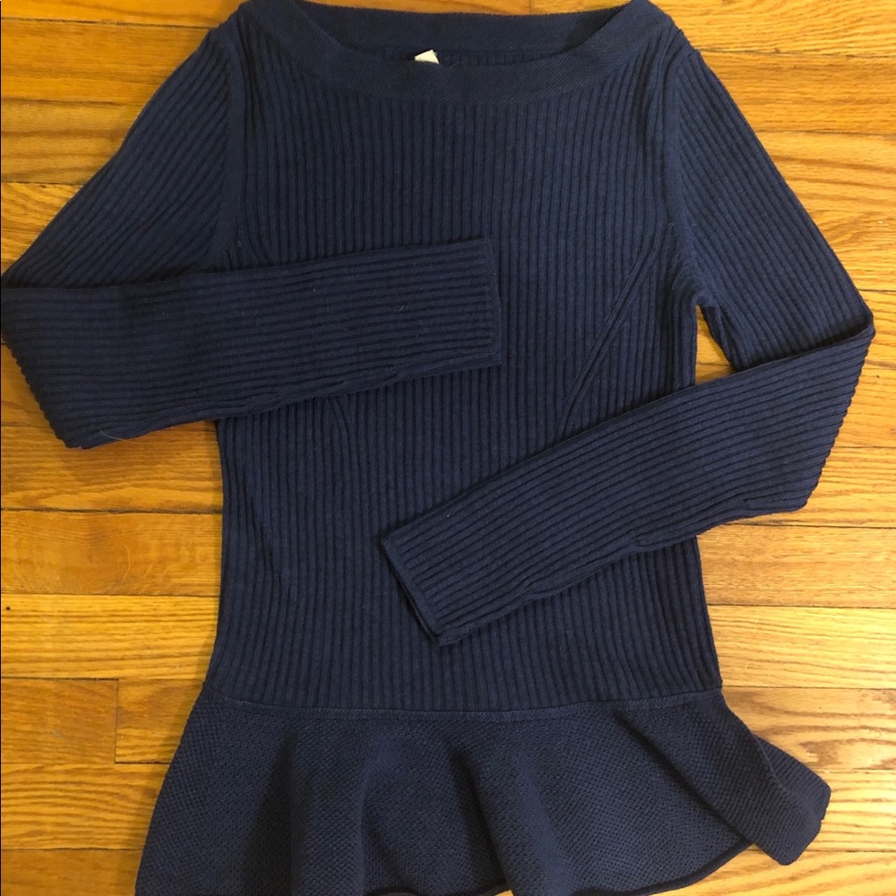 EUC Blue Tory Burch peplum sweater
